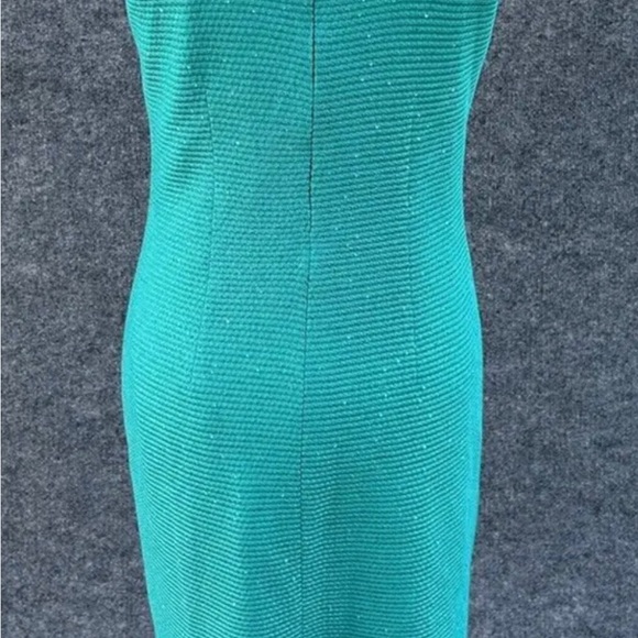 St. John Collection - Blake Knit Crossover Dress - Lagoon Green - Picture 4 of 5